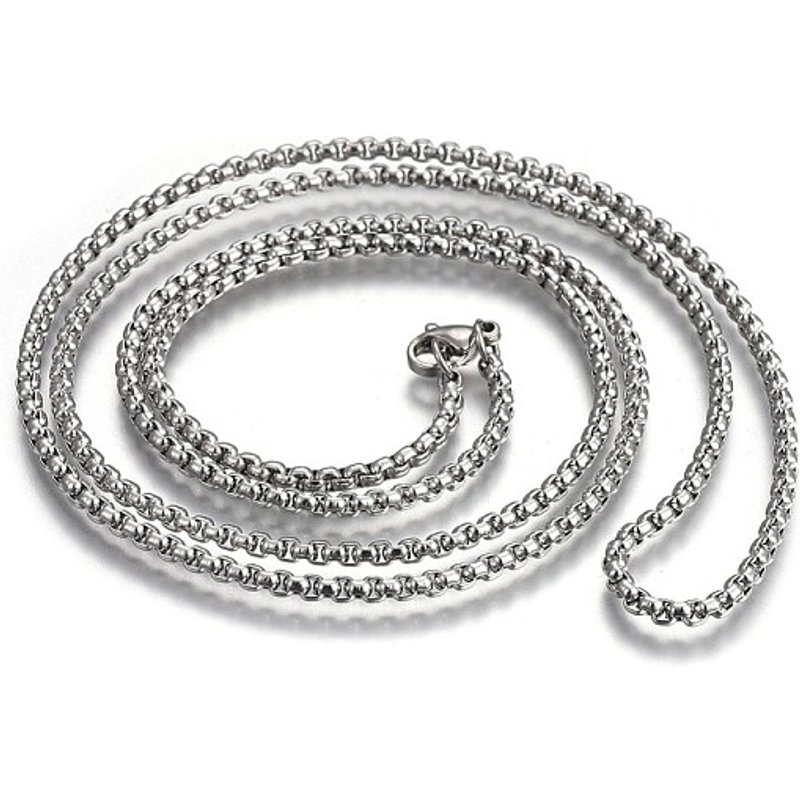Collier en Chaîne Boîte en Acier Inoxydable 304 avec Fermoir — Collier pendentif