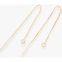 Brass Stud Earring Findings with Loop, 18K Gold Plated