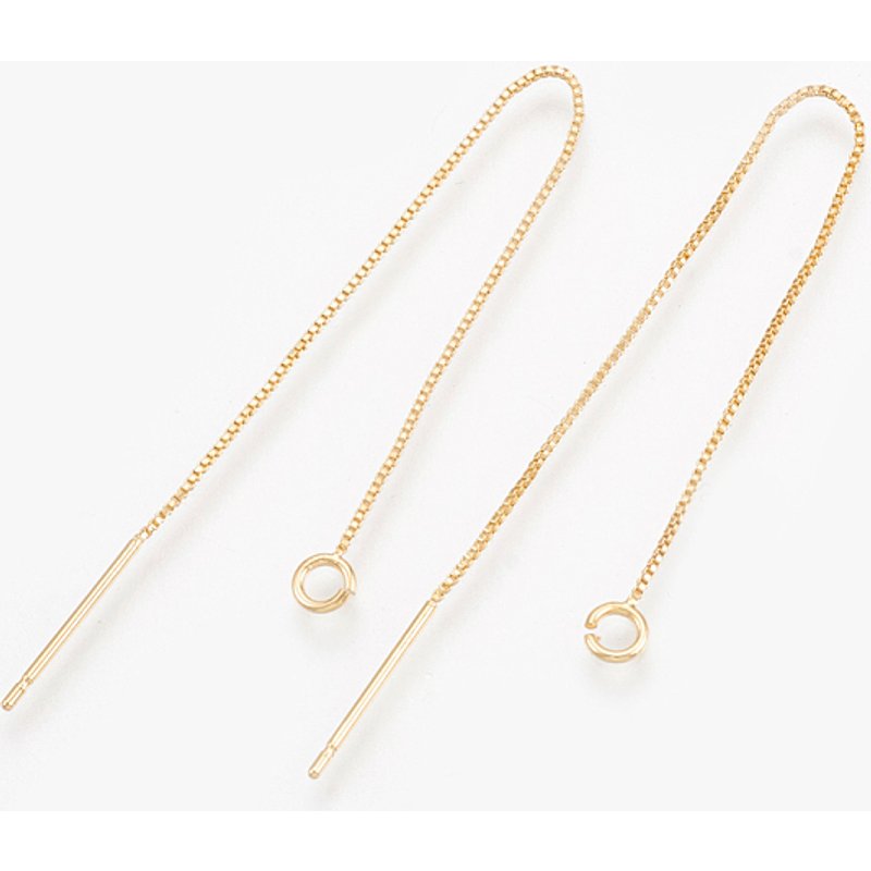 Brass Stud Earring Findings with Loop, 18K Gold Plated — Jewelry Findings