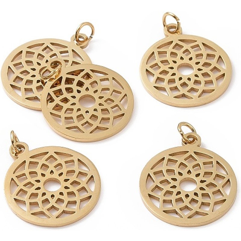 Pendentif en acier inoxydable 304 plaqué PVD - Chakra Sahasrara — Breloques et pendentifs