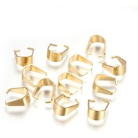 304 Stainless Steel Snap on Bails, 18K Gold Plated
