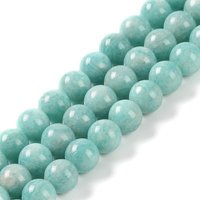 Fils de perles d'amazonite naturelle, rondes, 8mm, 45pcs/fils, 15 pouces — Perles à bijoux