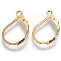 Trouvailles de boucles d'oreilles à fermoir à levier en acier inoxydable 304 avec boucle, plaqué or 18K — Accessoires pour bijoux