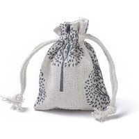 Burlap Packing Pouches with Tree of Life Pattern, 8.7-9x7-7.2cm — Jewelry Display & Storage