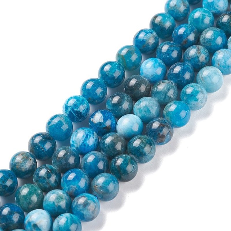 Brins de perles d'apatite naturelle, rondes 8mm, 49pcs, 15.5 pouces — Perles à bijoux