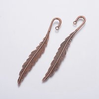 Trouvailles de marque-pages en alliage, plume en cuivre rouge — Accessoires pour bijoux