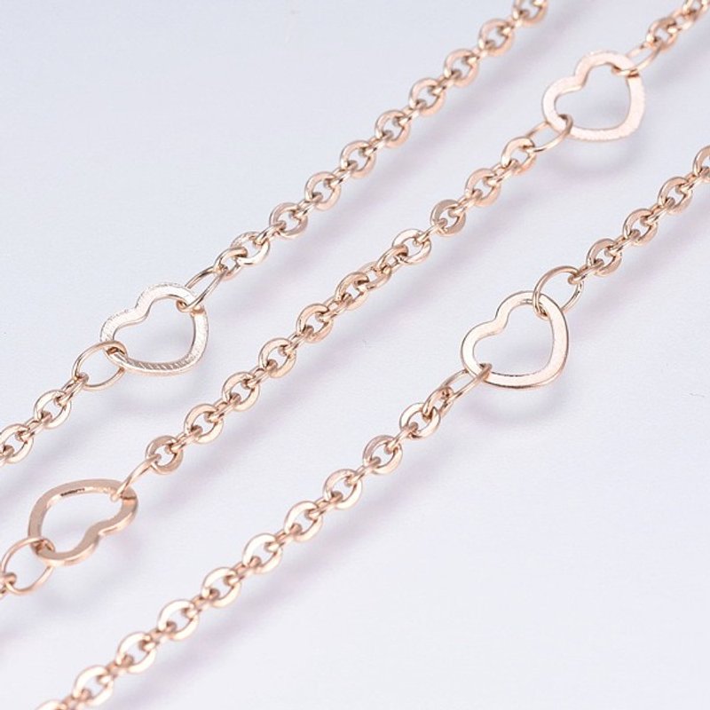 Ion Plating 304 Stainless Steel Cable Chains with Heart Link — Chains, Wire & Cord