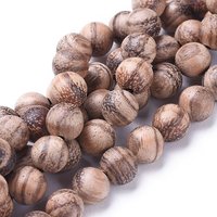 Brins de Perles en Bois Naturel, Ronde, Brun Rosé, 10mm, 40pcs — Perles à bijoux