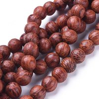 Brins de perles en bois, perles en bois naturelles Dracaena Draco, 8mm — Perles à bijoux