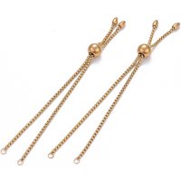 Bracelet coulissant en acier inoxydable 304 avec chaînes en boîte — Outils de création de bijoux