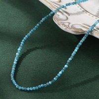 Collier en Apatite Naturelle avec Fermoir en Acier Inoxydable — Collier pendentif