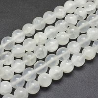 Fils de perles de sélénite naturel, rond, 10mm, 40pcs/fils — Perles à bijoux