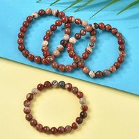 Bracelet Élastique en Pierre de Jaspe Rouge pour Femmes — Bracelet Femme