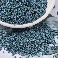 Perles Miyuki Delica, Perles de Semence Japonaises, Bleu Moody AB Mat — Perles à bijoux