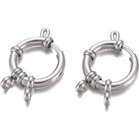 304 Stainless Steel Tarnish Resistant Spring Ring Clasps — Jewelry Findings