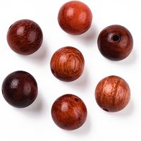 Perles en Bois Naturel Cirées, Non Teintes, Rondes, Sienna, 10mm — Perles à bijoux
