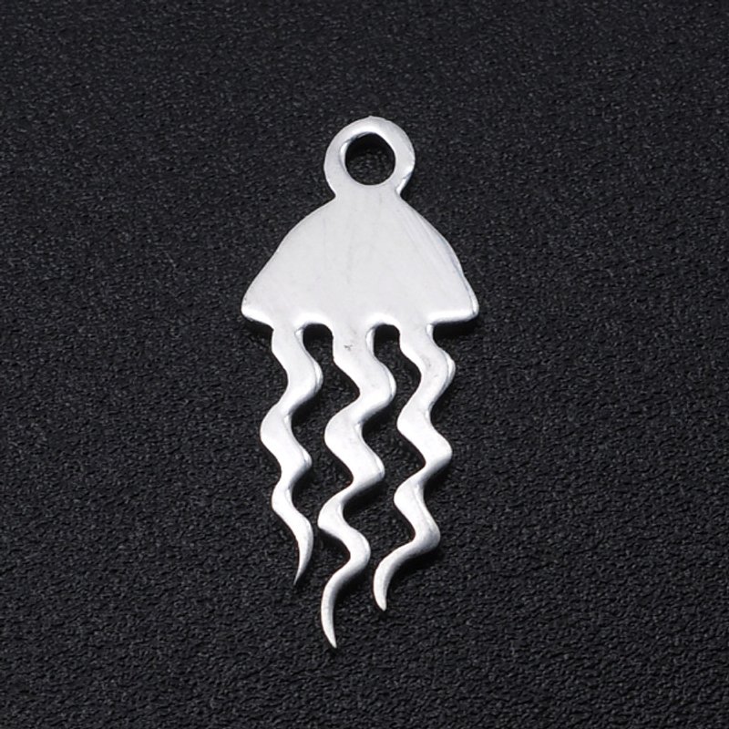 Pendentif méduse en acier inoxydable 201, non ternissant, 17x7mm — Breloques et pendentifs