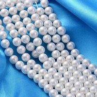 Shell Pearl Beads Strands, Grade A, Polished, Round, White, 8mm — Jewelry Beads