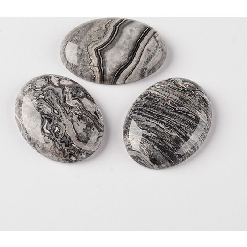 Cabochons ovales en agate folle naturelle, 18x13x5mm — Pierres précieuses en vrac