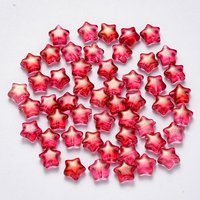 Spray Painted Glass Star Beads with Glitter Powder, Red — Jewelry Beads