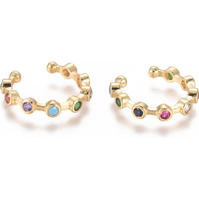 Boucles d'oreilles en laiton plaqué or avec zircon cubique micro pavé — Bijoux fantaisie