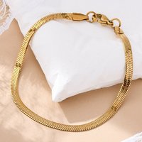 Bracelet en Acier Inoxydable 304 en Chaîne Herringbone avec Fermoir à Mousqueton — Bracelet Femme