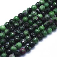 Natural Ruby in Zoisite Beads Strands, Round 8mm, 15.35 inch — Jewelry Beads