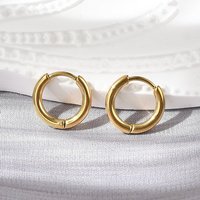 304 Stainless Steel Huggie Hoop Earrings with 18K Gold Plating
