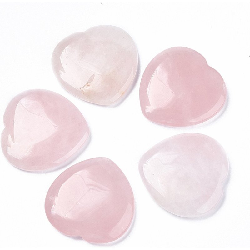 Natural Rose Quartz Thumb Worry Stone for Healing and Stress Relief — Facial & Eye Massagers