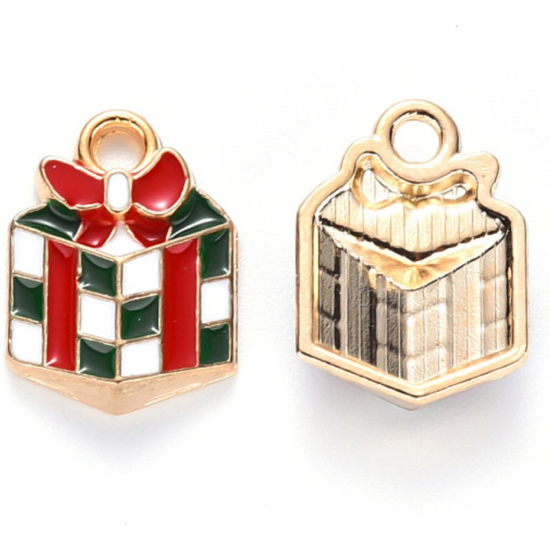 Charms en Émail en Alliage pour Noël en Or Clair et Design Coloré — Breloques et pendentifs