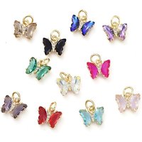 Pendentif Papillon en Laiton Micro Pave avec Zirconia Cubique Clair — Breloques et pendentifs
