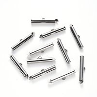 Tubes de fermoir à glisser en acier inoxydable 304, 6x25x4mm — Accessoires pour bijoux