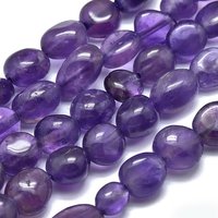 Brins de Perles d'Améthyste Naturelle, Pierre Tumble, Nuggets, 15.75 pouces — Perles à bijoux