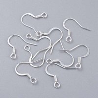 Crochets de Boucles d'Oreilles Français en Acier Inoxydable 304, Argent, 17-18x16x1.5mm — Accessoires pour bijoux