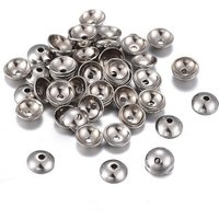 Non-Tarnish 201 Stainless Steel Half Round Bead Caps — Jewelry Beads