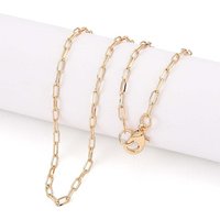Collier en chaîne en laiton avec fermoir à mousqueton, plaqué or 18K — Collier pendentif