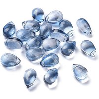 Breloques en Verre Transparent en Forme de Goutte avec Poudre Dorée — Breloques et pendentifs