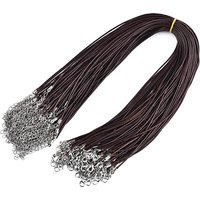 Waxed Cotton Cord Necklace Making with Alloy Clasps and Iron Chains