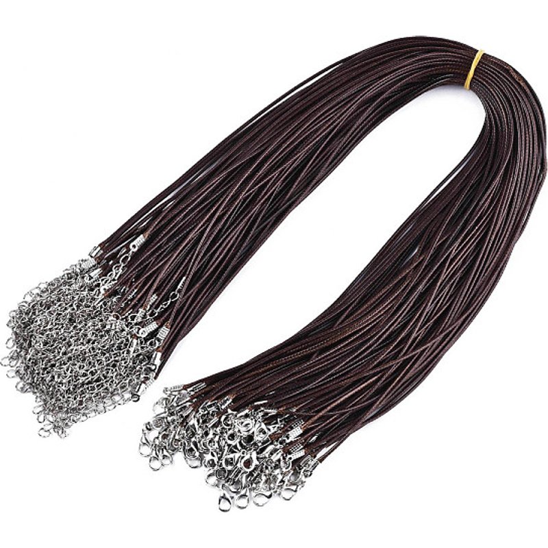 Cordon en Coton Ciré pour Création de Colliers avec Attaches en Alliage — Outils de création de bijoux