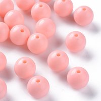 Perles Acryliques Opaques Rondes, Saumon Clair, 16x15mm, 220pcs — Perles à bijoux