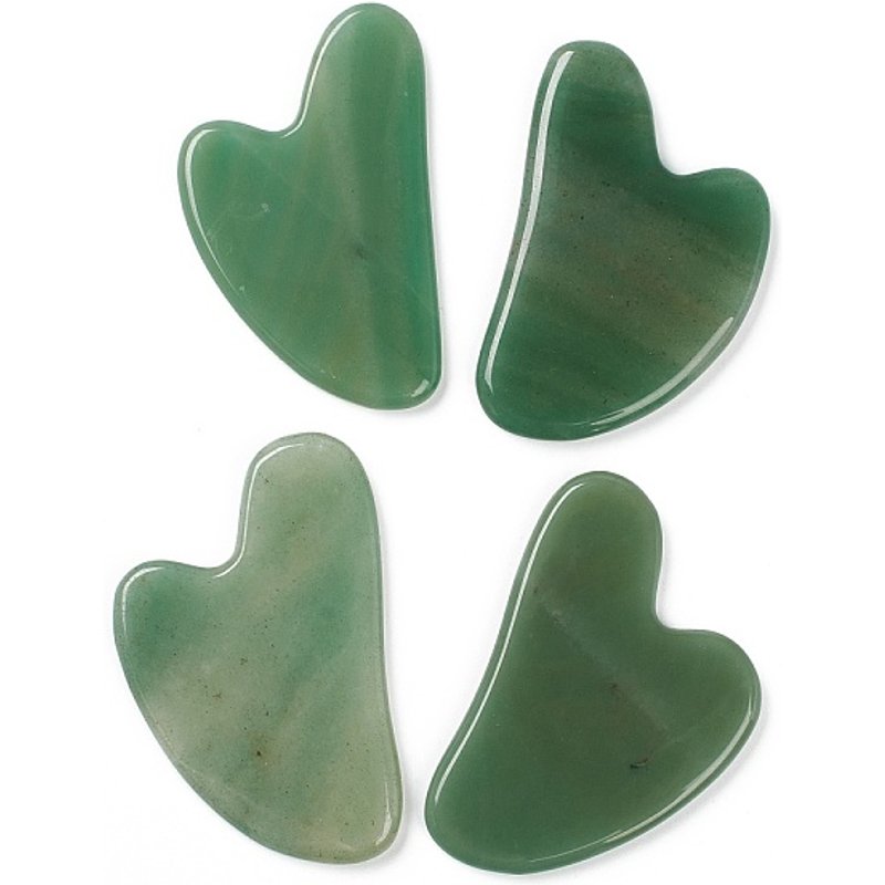 Planche Gua Sha en Aventurine Verte Naturelle pour Massage Facial — Masseurs du visage et des yeux
