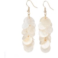 Boucles d'oreilles en coquillage Capiz naturel avec crochets en laiton — Bijoux fantaisie