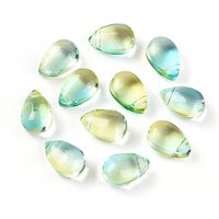 Perles en Verre Transparent en Forme de Goutte, Turquoise, 9x6x5mm — Perles à bijoux