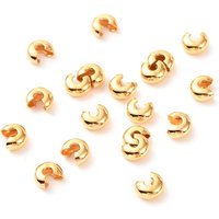 Couvre-perles en laiton, plaqué or 18 carats réel — Perles à bijoux
