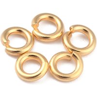 Anneaux Brisés en Laiton de Rack Plating, Plaqués Or 24K, 4x1mm — Accessoires pour bijoux