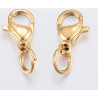 Attaches de homard en acier inoxydable 304, plaqué or — Accessoires pour bijoux
