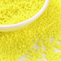 Perles de Verre Cylindriques, Jaunes Givrées, Taille Uniforme, 888pcs/10g — Perles à bijoux