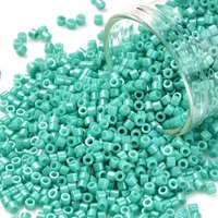 Cylinder Seed Beads, Opaque Colours Luster, Medium Aquamarine — Jewelry Beads