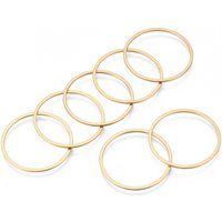 Ion Plating 304 Stainless Steel Linking Ring, Golden, 25x0.8mm