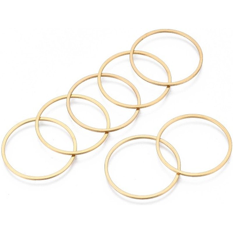 Ion Plating 304 Stainless Steel Linking Ring, Golden, 25x0.8mm — Jewelry Findings